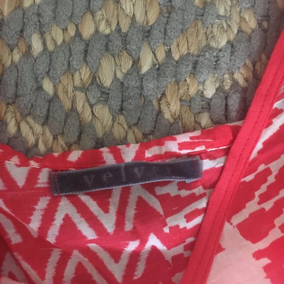 Velvet | Orange & White Patterned Tank Top (S) - Picture 4 of 5